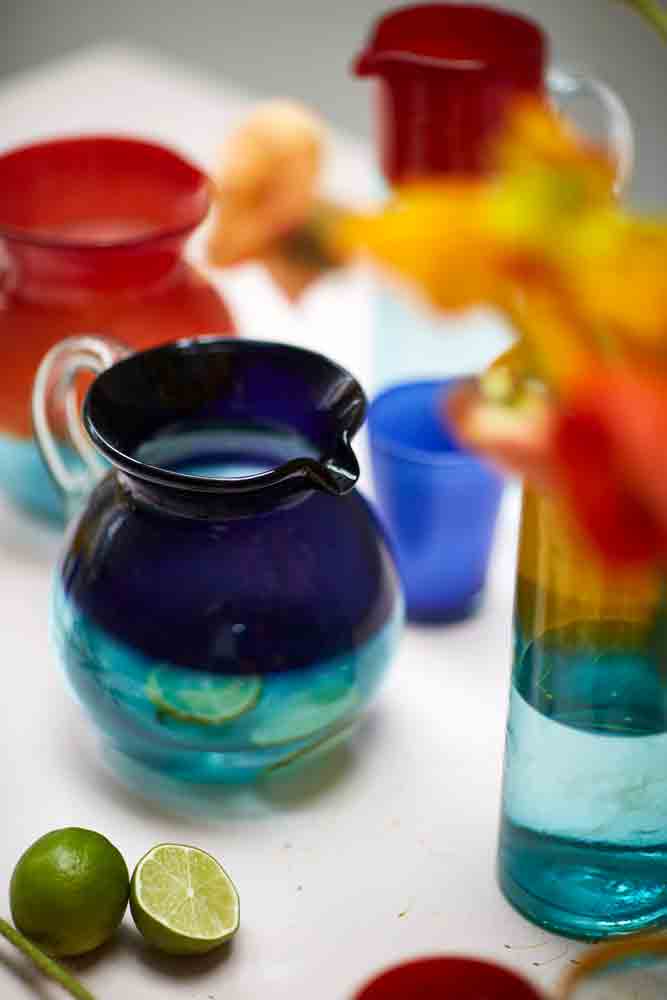 Aqua & red straight jug - Image 2