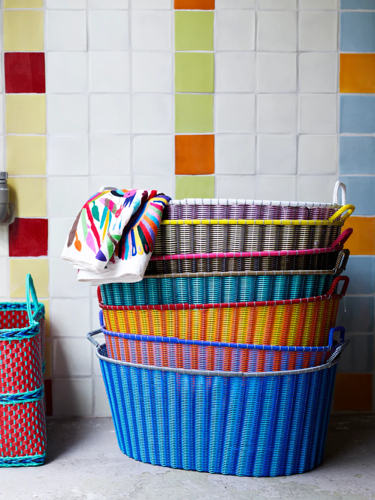 Aubergine and white ironing basket - Image 2