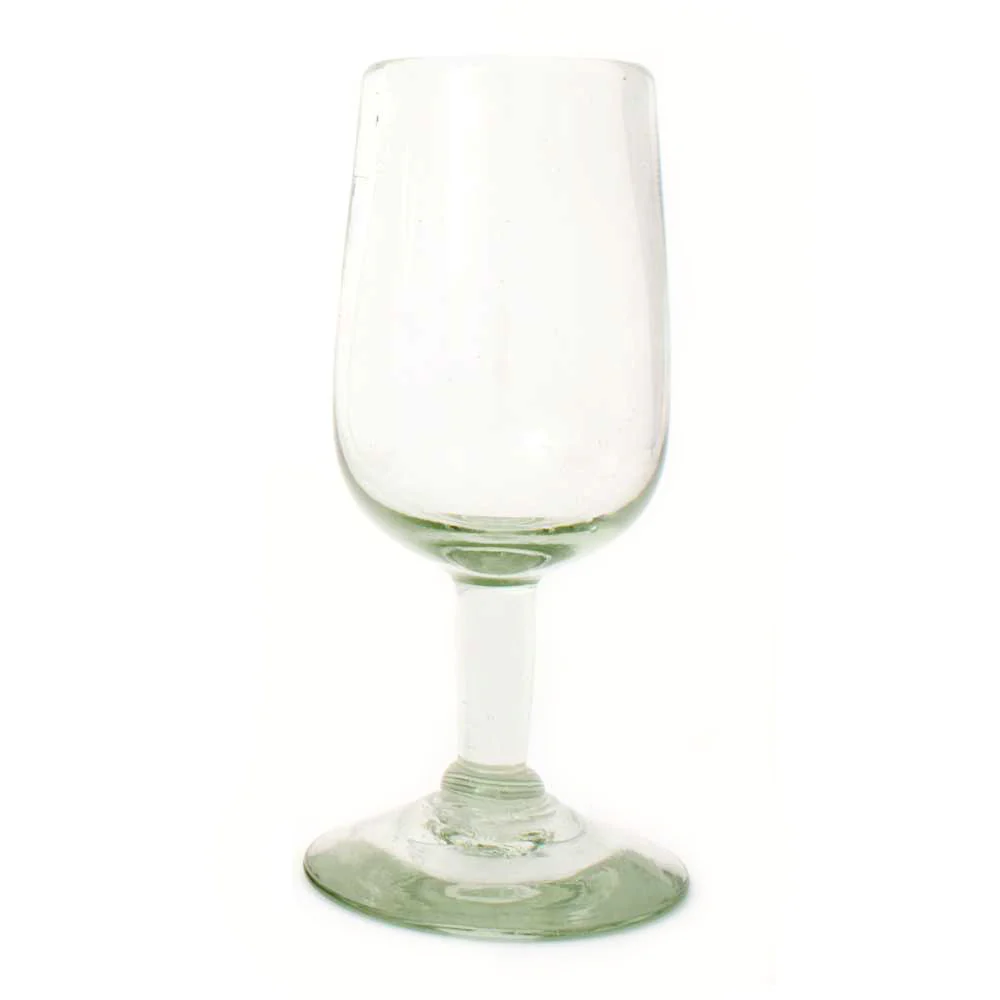 Clear tulip wine glass