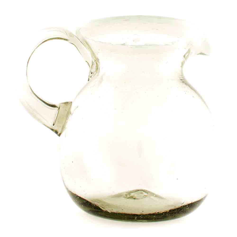Clear with a white rim round jug - Image 2