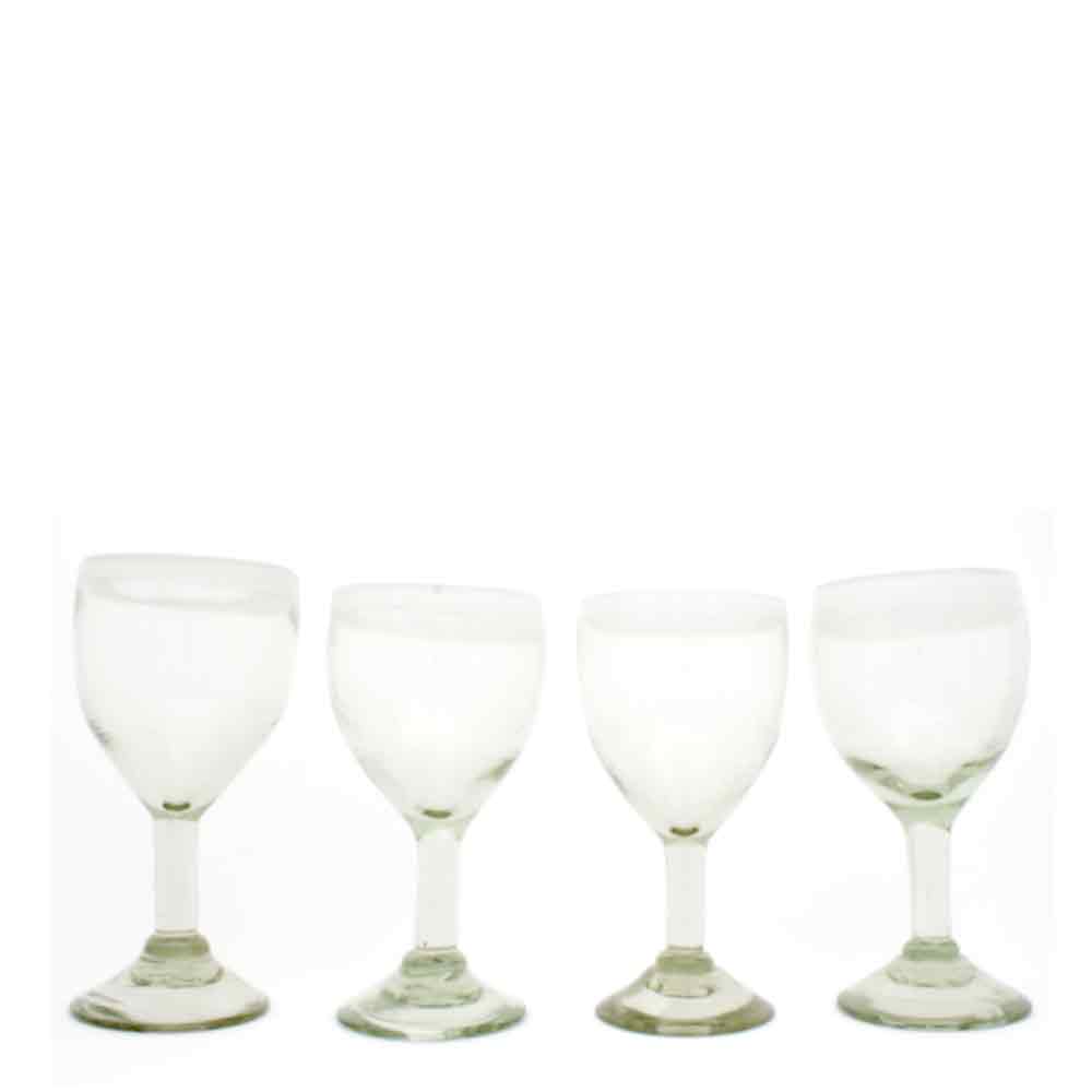 Clear with a white rim wine glass - Image 2