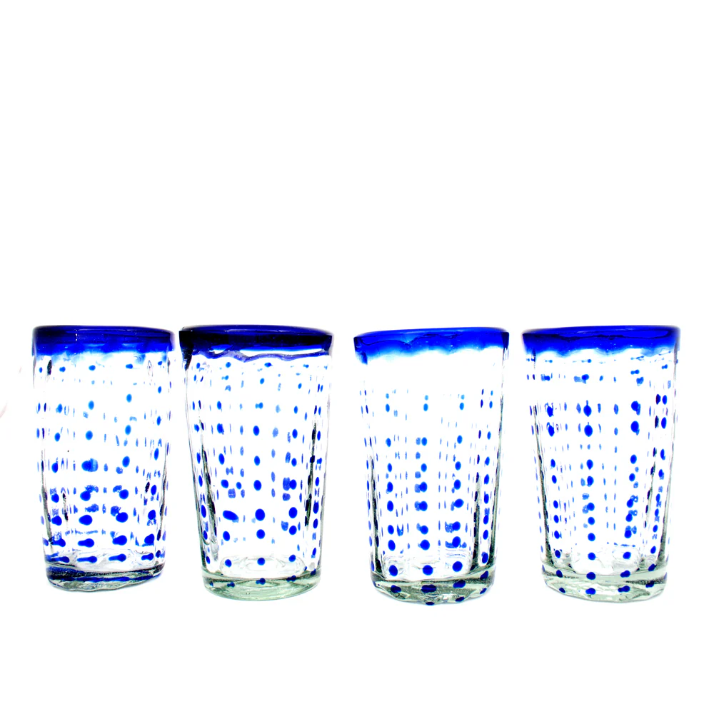 Clear with blue rim serpentine tumbler - Image 2