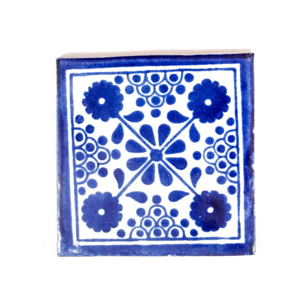 Damask blue inset