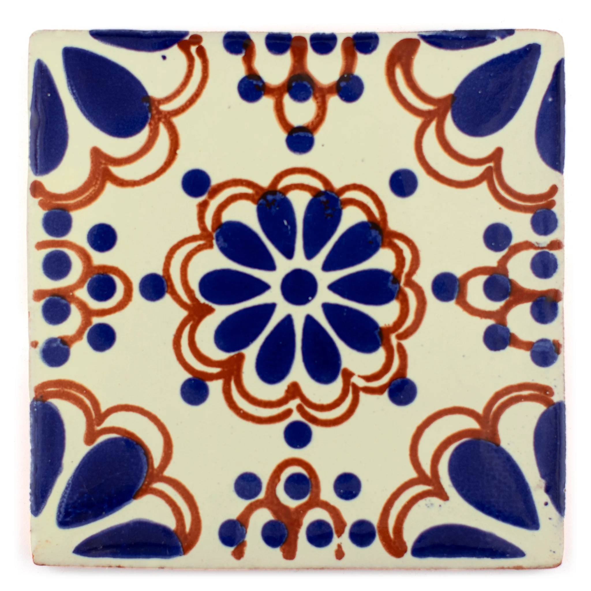Lace blue & terracotta