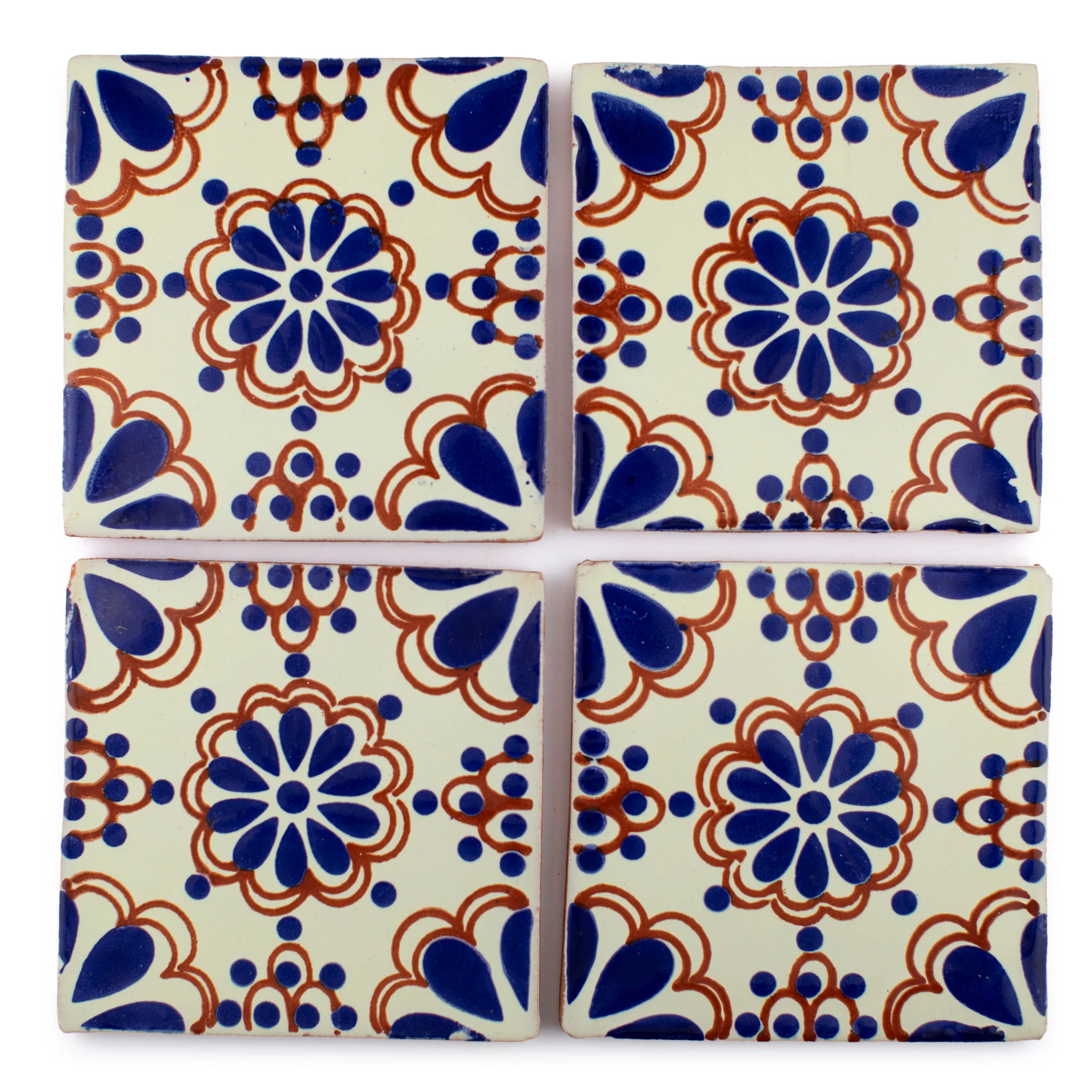Lace blue & terracotta - Image 2