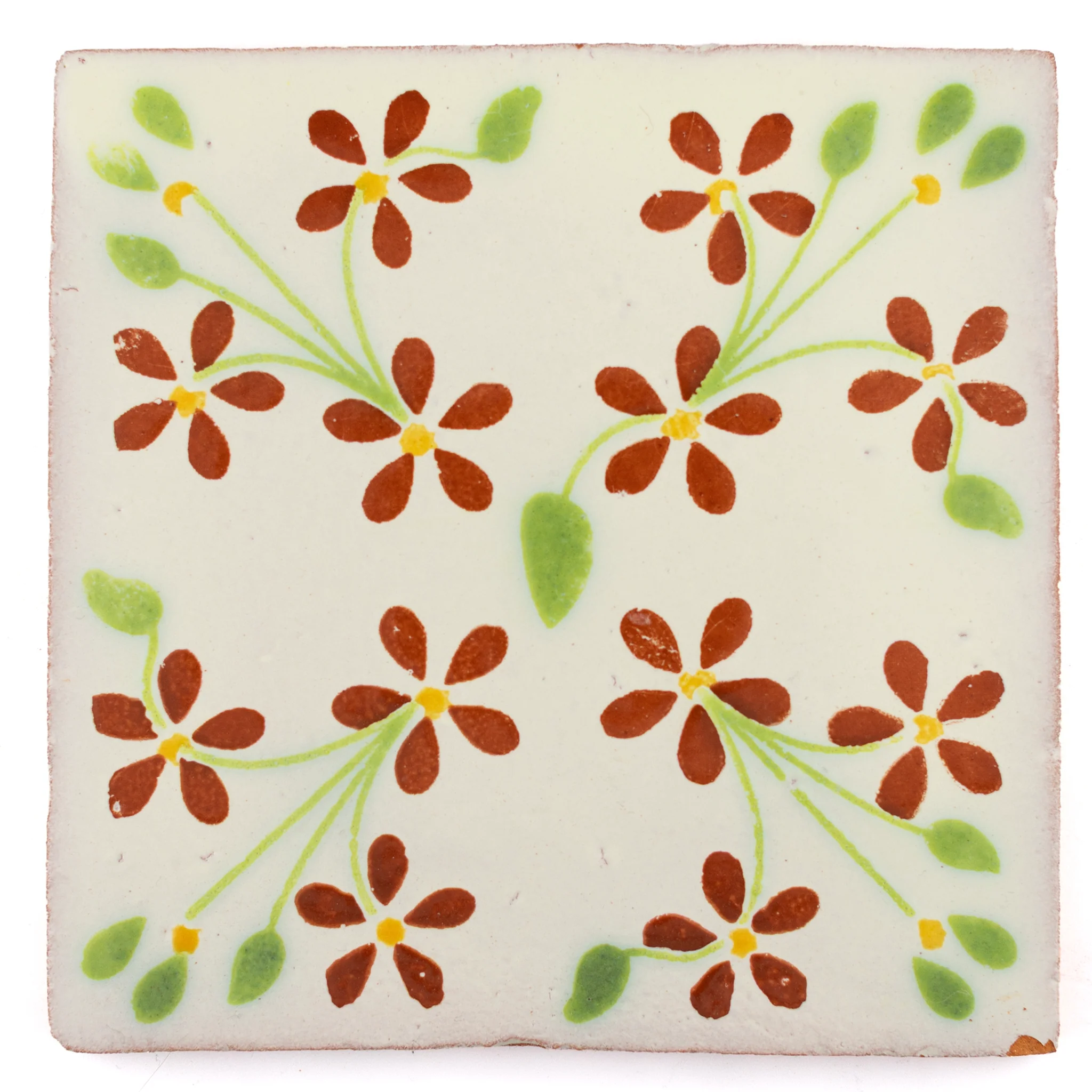 Violets terracotta & green