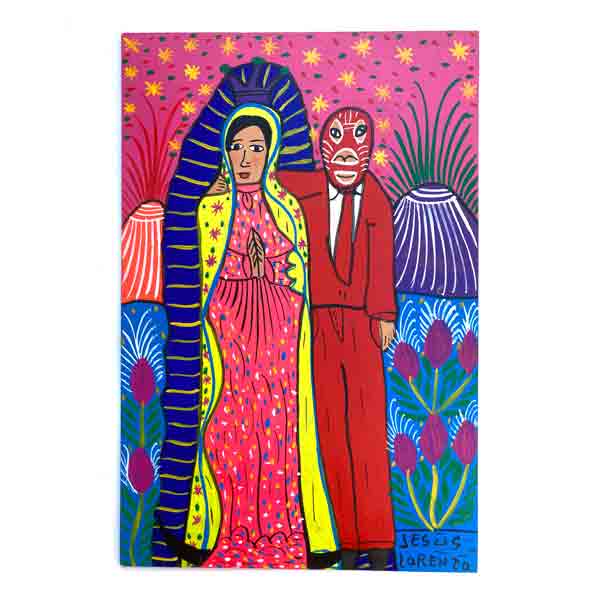 Virgin of Guadalupe & wrestler - by Jesus Lorenzo